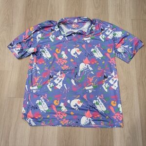 Proud 90 Golf Is Fun Purple Abstract Polo Size 3xl